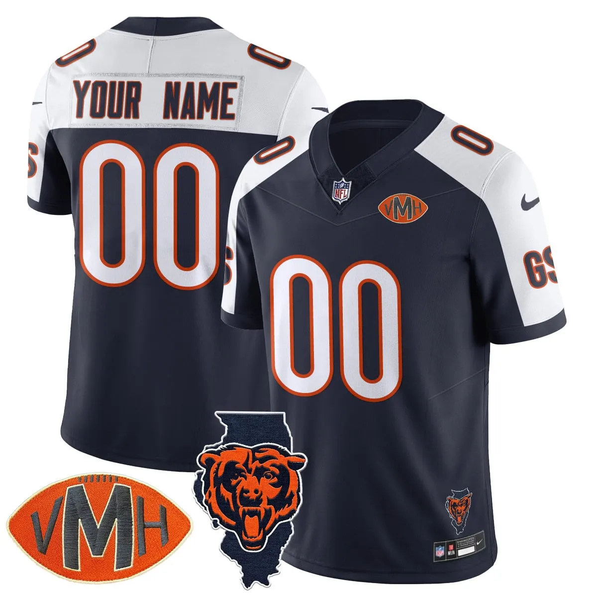 Honor Virginia Halas McCaskey Chicago Bears Nike Custom Stitched Jersey - Navy - Image 8