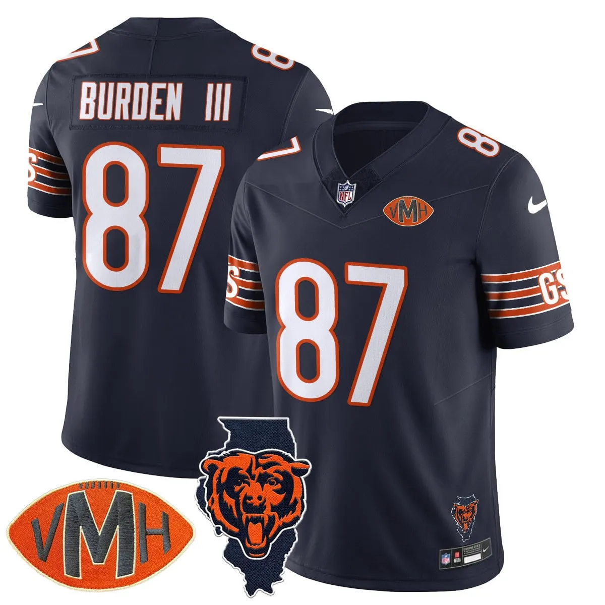 Honor Virginia Halas McCaskey Chicago Bears Nike Custom Stitched Jersey - Navy - Image 9