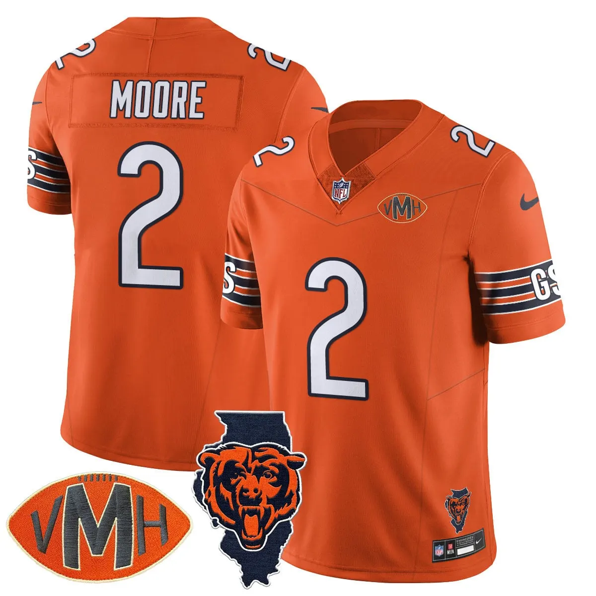 Honor Virginia Halas McCaskey Chicago Bears Nike Custom Stitched Jersey - Navy - Image 11