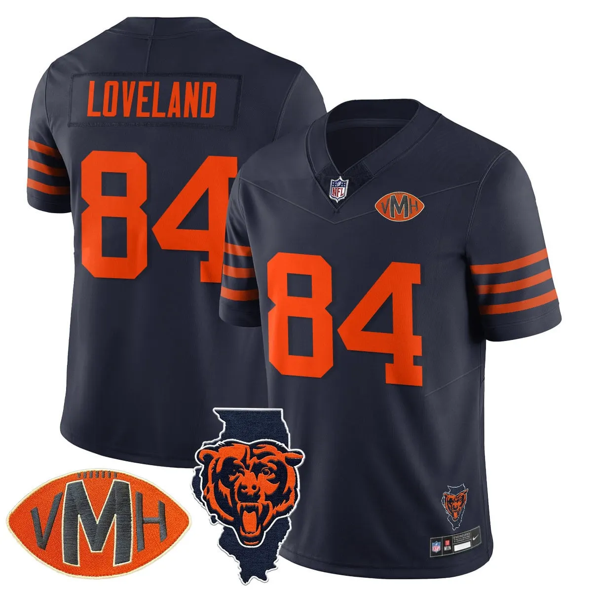 Honor Virginia Halas McCaskey Chicago Bears Nike Custom Stitched Jersey - Navy - Image 12