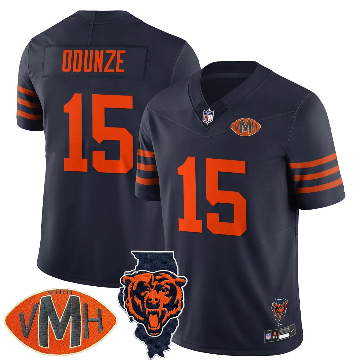 Honor Virginia Halas McCaskey Chicago Bears Nike Custom Stitched Jersey - Navy - Image 13