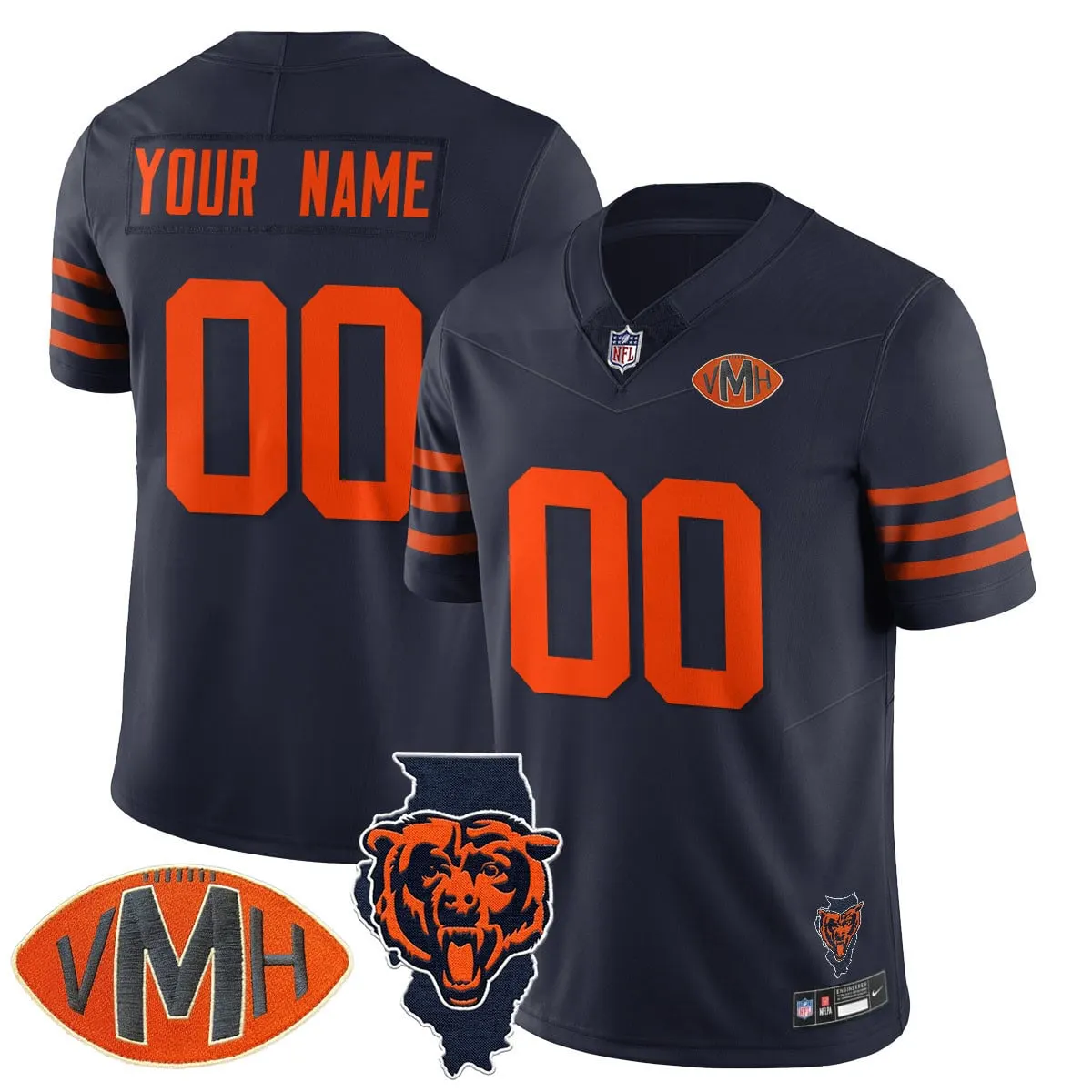 Honor Virginia Halas McCaskey Chicago Bears Nike Custom Stitched Jersey - Navy - Image 17