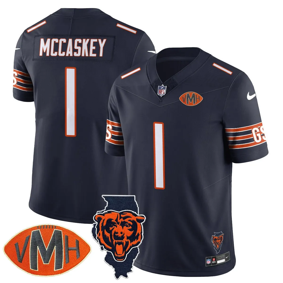 Honor Virginia Halas McCaskey Chicago Bears Nike Custom Stitched Jersey - Navy - Image 19
