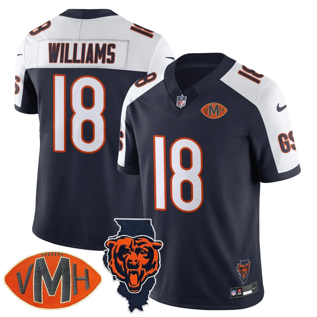Honor Virginia Halas McCaskey Chicago Bears Nike Custom Stitched Jersey - Navy - Image 23