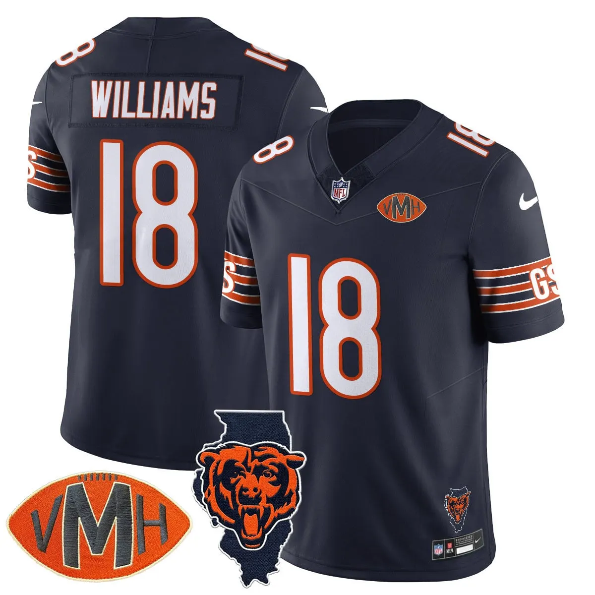 Honor Virginia Halas McCaskey Chicago Bears Nike Custom Stitched Jersey - Navy - Image 27