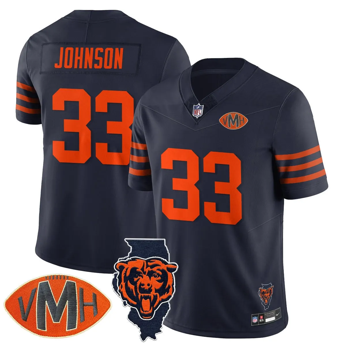 Honor Virginia Halas McCaskey Chicago Bears Nike Custom Stitched Jersey - Navy - Image 28