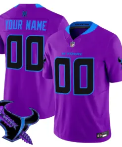 DJ Screw Houston Texans Nike 2025 Vapor Custom Limited Stitched Jersey - Powder Blue - Image 3