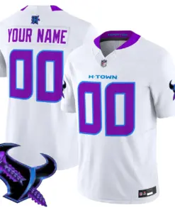 DJ Screw Houston Texans Nike 2025 Vapor Custom Limited Stitched Jersey - Powder Blue - Image 4