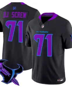 Alternative view of DJ Screw Houston Texans Nike 2025 Vapor Limited Stitched Jersey - Anthracite