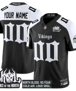 Norseblood Edition' Minnesota Vikings Nike Vapor Custom Limited Stitched Jersey - White - Image 3