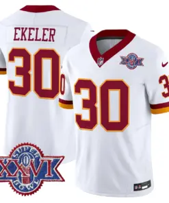 Daniels Washington Commanders Nike 1992 Throwback Super Bowl XXVI Patch Vapor Limited Stitched Jersey - White - Image 3