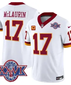 Daniels Washington Commanders Nike 1992 Throwback Super Bowl XXVI Patch Vapor Limited Stitched Jersey - White - Image 5