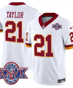 Daniels Washington Commanders Nike 1992 Throwback Super Bowl XXVI Patch Vapor Limited Stitched Jersey - White - Image 6