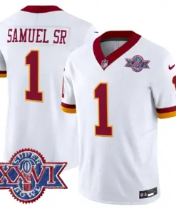 Daniels Washington Commanders Nike 1992 Throwback Super Bowl XXVI Patch Vapor Limited Stitched Jersey - White - Image 9