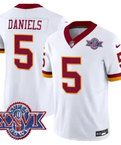 Daniels Washington Commanders Nike 1992 Throwback Super Bowl XXVI Patch Vapor Limited Stitched Jersey - White