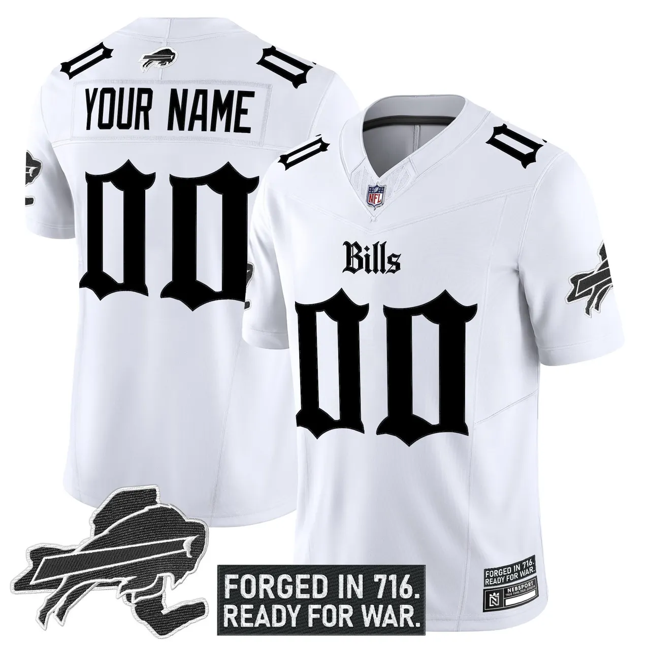 Cold Front Edition' Buffalo Bills Nike Vapor Custom Limited Stitched Jersey - Black - Image 2