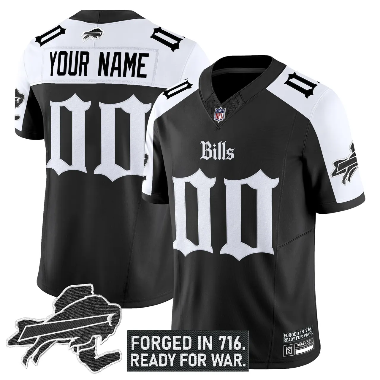 Cold Front Edition' Buffalo Bills Nike Vapor Custom Limited Stitched Jersey - Black - Image 3