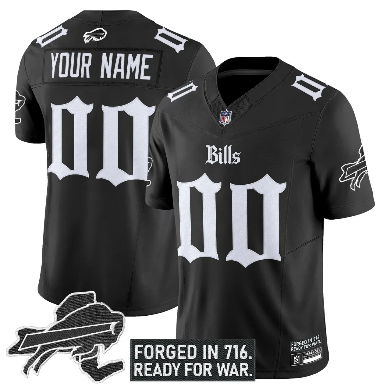 Cold Front Edition' Buffalo Bills Nike Vapor Custom Limited Stitched Jersey - Black