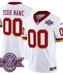 Washington Commanders Nike 1992 Throwback Super Bowl XXVI Patch Vapor Custom Limited Stitched Jersey - White