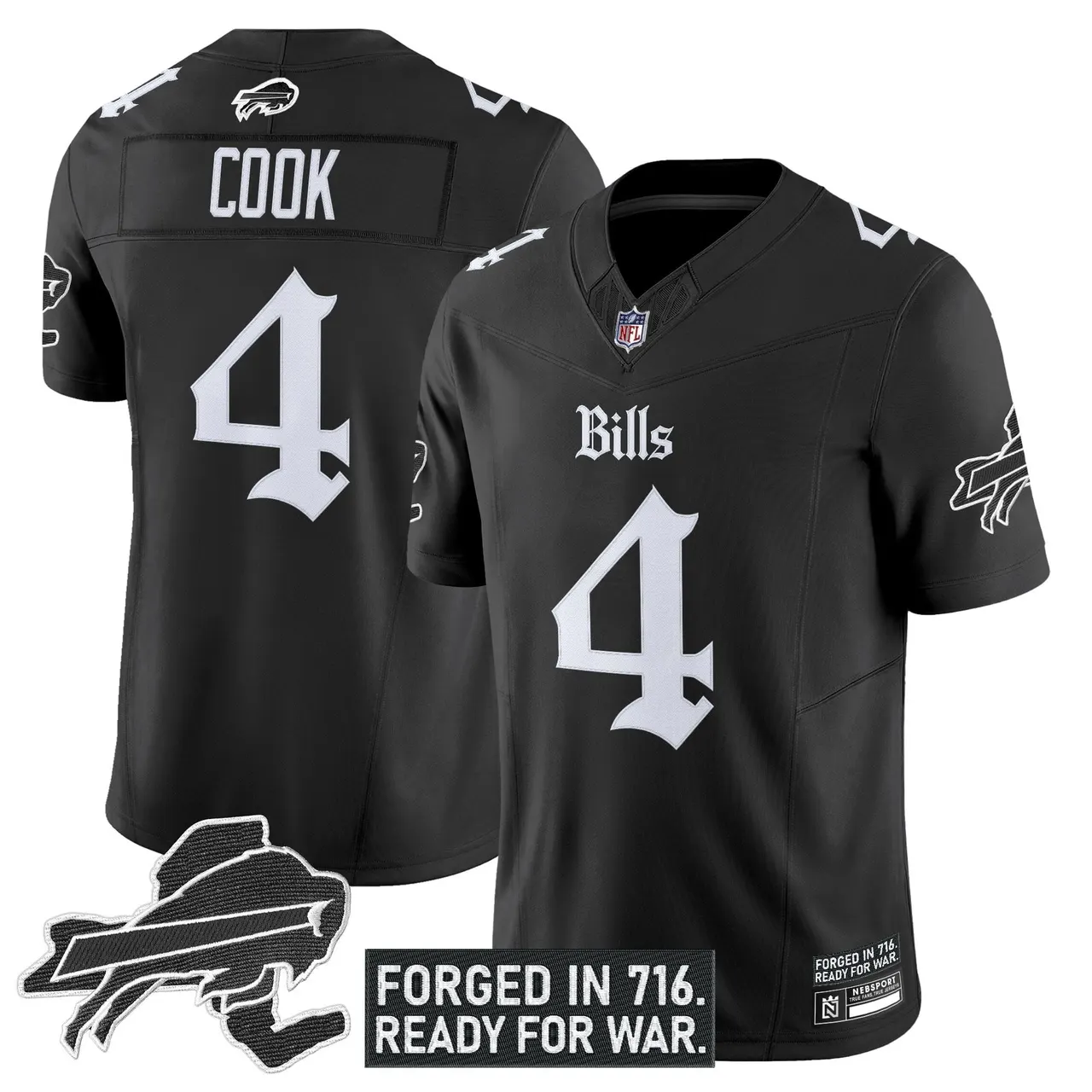 Cold Front Edition' Buffalo Bills Nike Vapor Limited Stitched Jersey - Black - Image 3