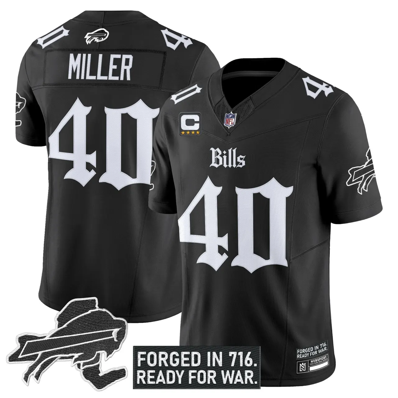 Cold Front Edition' Buffalo Bills Nike Vapor Limited Stitched Jersey - Black - Image 4