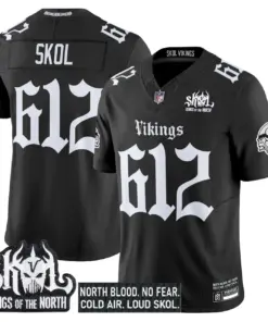 Alternative view of Norseblood Edition' Minnesota Vikings Nike Vapor Limited Stitched Jersey - Black