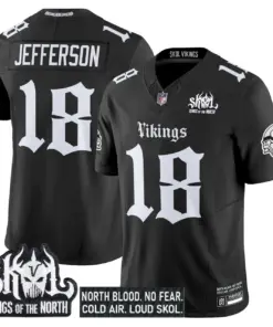 Norseblood Edition' Minnesota Vikings Nike Vapor Limited Stitched Jersey - Black - Image 3
