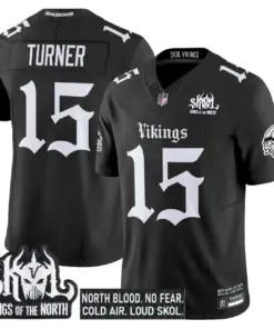 Norseblood Edition' Minnesota Vikings Nike Vapor Limited Stitched Jersey - Black - Image 4