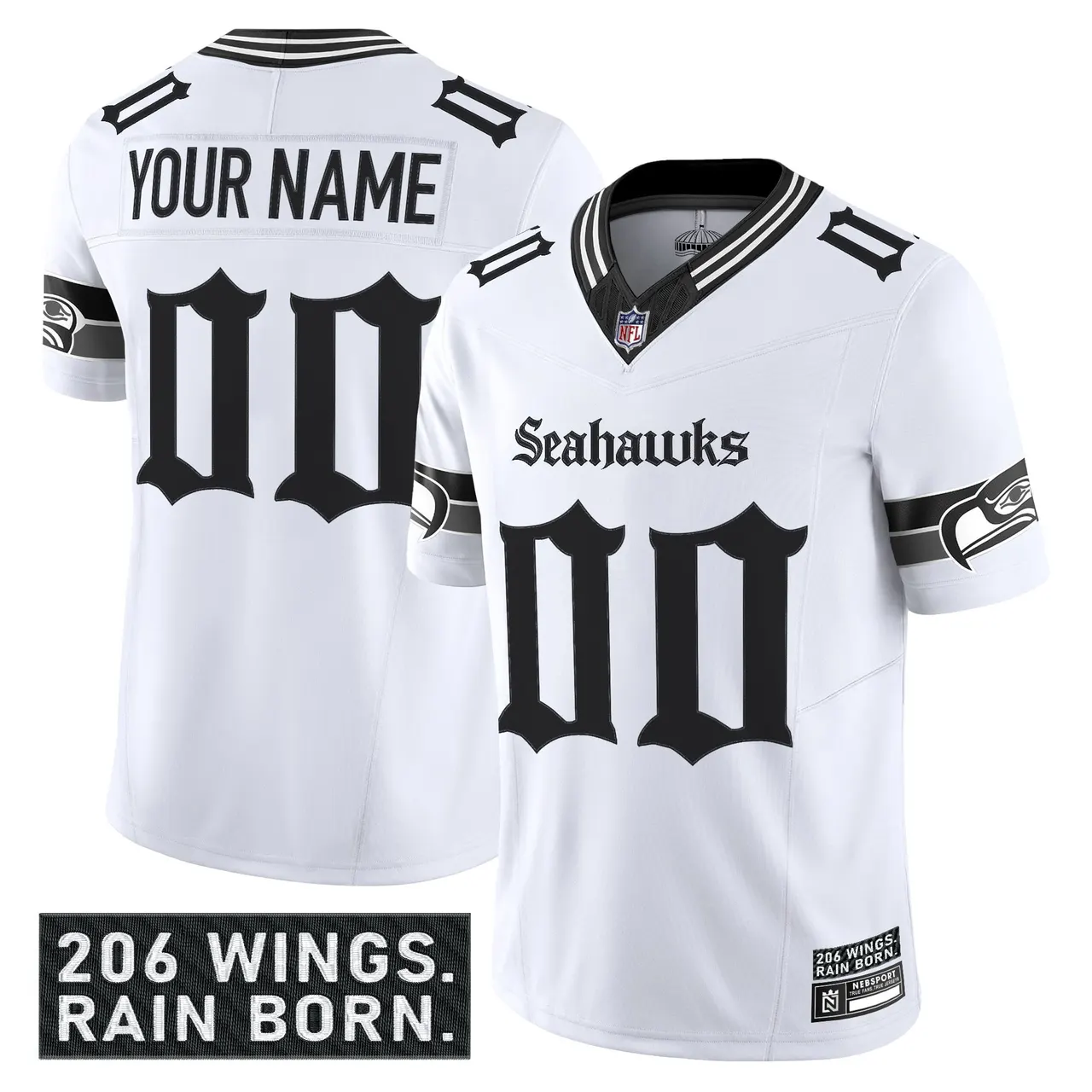 Shadows Edition' Seattle Seahawks Nike Vapor Custom Limited Stitched Jersey - Black - Image 2