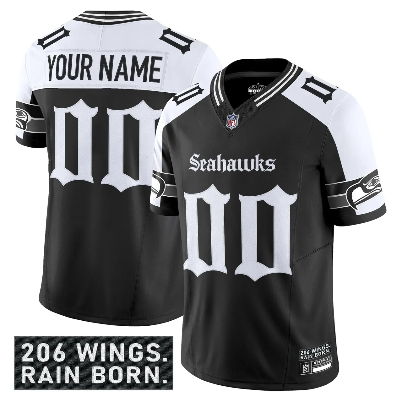 Shadows Edition' Seattle Seahawks Nike Vapor Custom Limited Stitched Jersey - Black - Image 3
