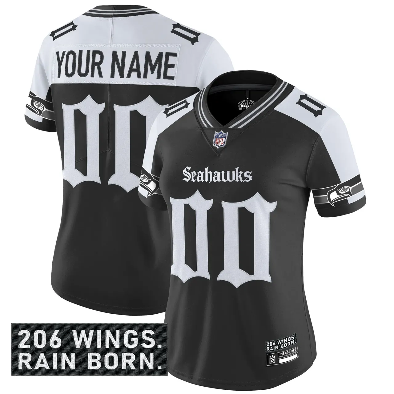 Shadows Edition' Seattle Seahawks Nike Vapor Custom Limited Stitched Jersey - Black - Image 6