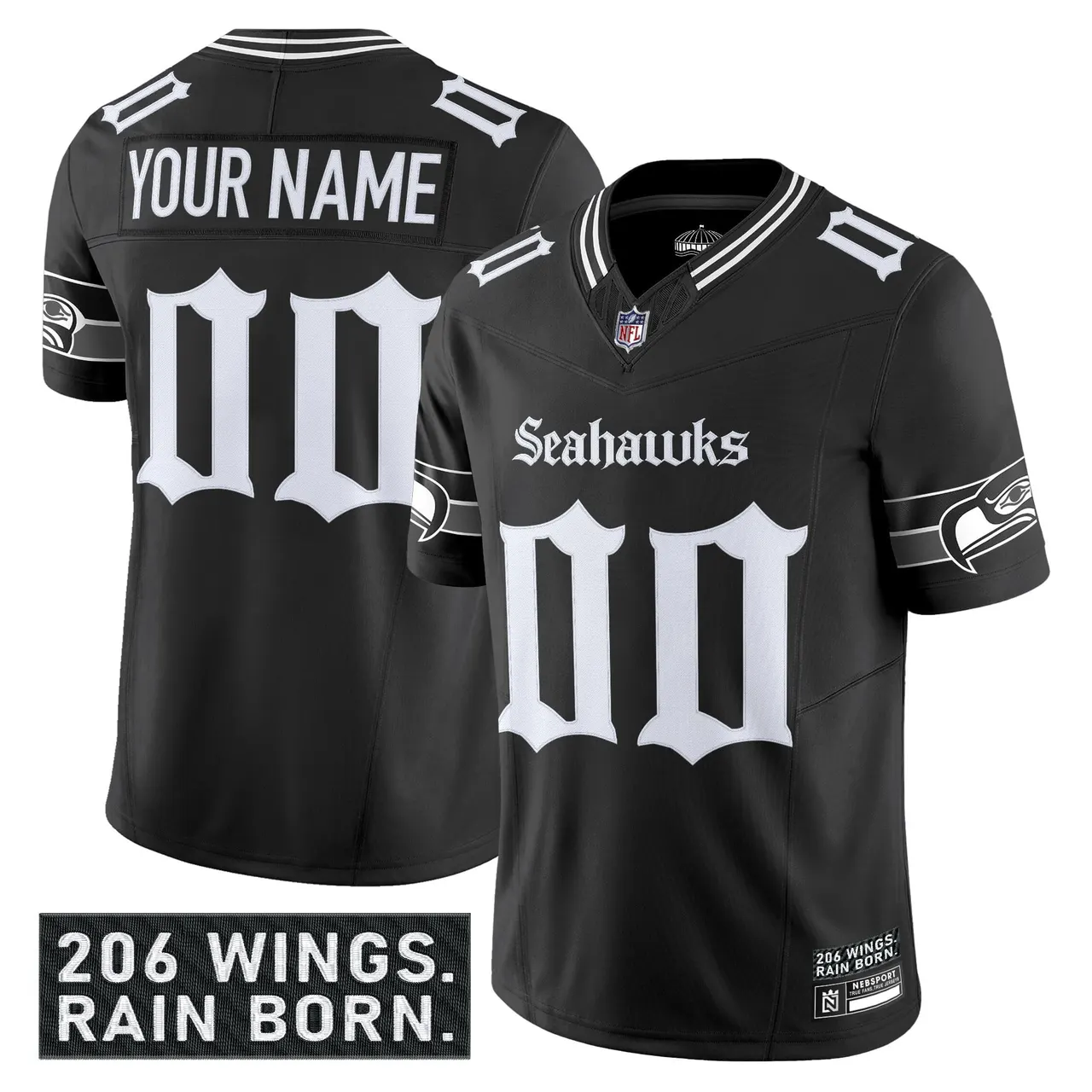 Shadows Edition' Seattle Seahawks Nike Vapor Custom Limited Stitched Jersey - Black