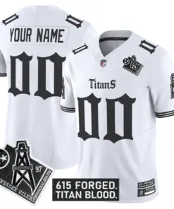 Alternative view of Gothic Shadows Drop' Tennessee Titans Nike Vapor Custom Limited Stitched Jersey - Black