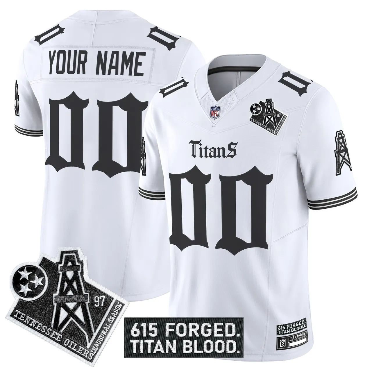 Gothic Shadows Drop' Tennessee Titans Nike Vapor Custom Limited Stitched Jersey - Black - Image 2