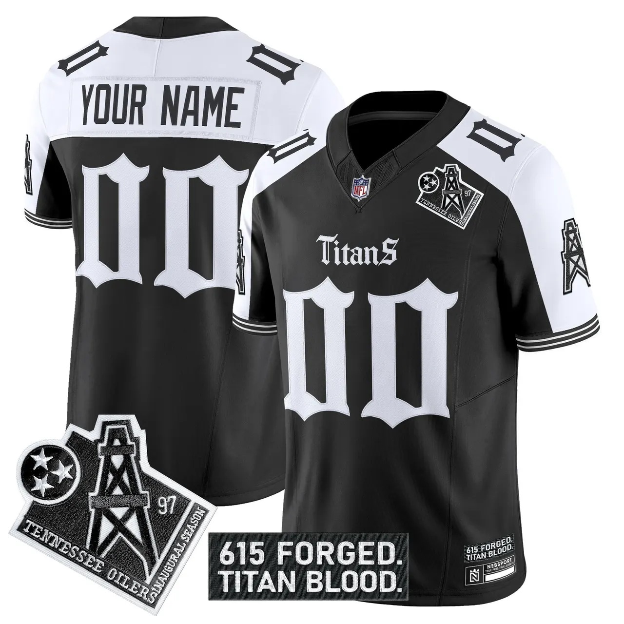 Gothic Shadows Drop' Tennessee Titans Nike Vapor Custom Limited Stitched Jersey - Black - Image 3
