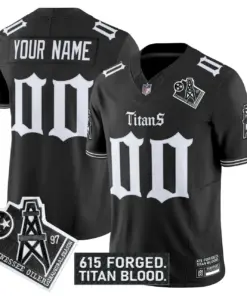 Gothic Shadows Drop' Tennessee Titans Nike Vapor Custom Limited Stitched Jersey - Black