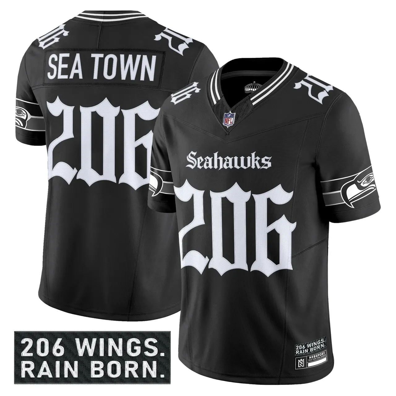 Shadows Edition' Seattle Seahawks Nike Vapor Limited Stitched Jersey - Black - Image 2