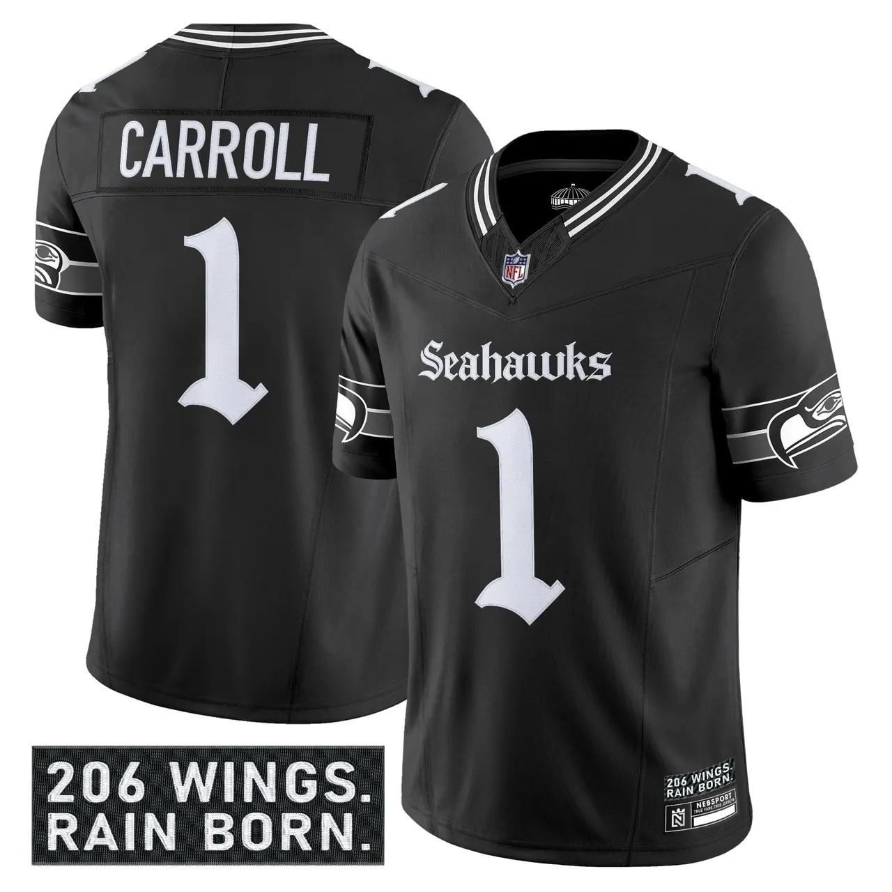 Shadows Edition' Seattle Seahawks Nike Vapor Limited Stitched Jersey - Black - Image 3