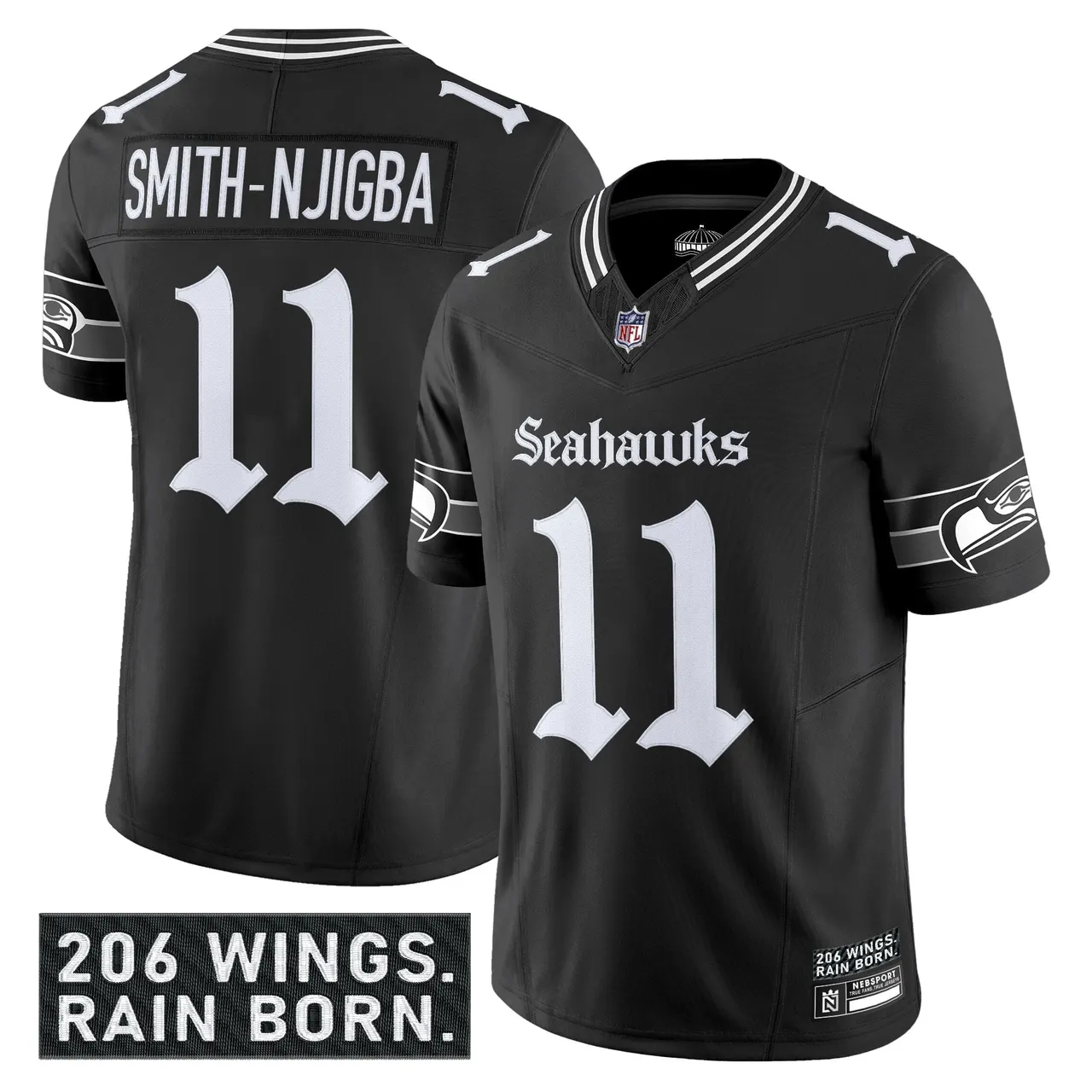 Shadows Edition' Seattle Seahawks Nike Vapor Limited Stitched Jersey - Black - Image 4