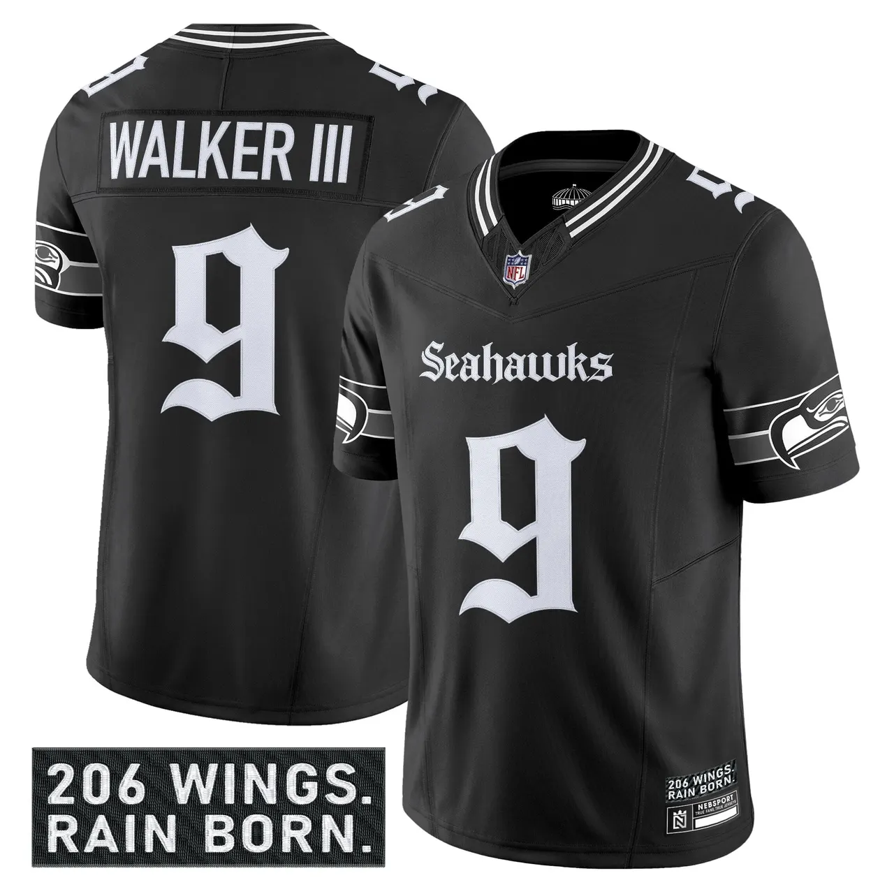 Shadows Edition' Seattle Seahawks Nike Vapor Limited Stitched Jersey - Black - Image 6
