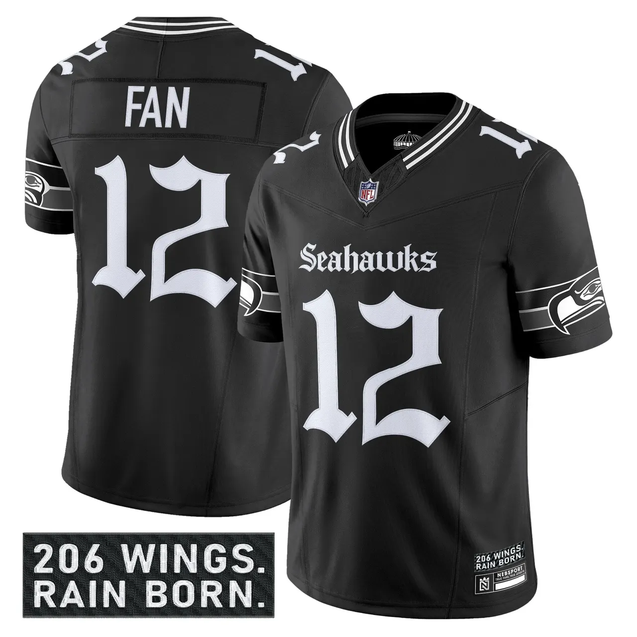 Shadows Edition' Seattle Seahawks Nike Vapor Limited Stitched Jersey - Black - Image 8