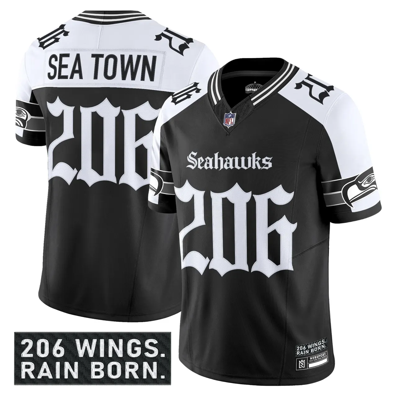Shadows Edition' Seattle Seahawks Nike Vapor Limited Stitched Jersey - Black - Image 18