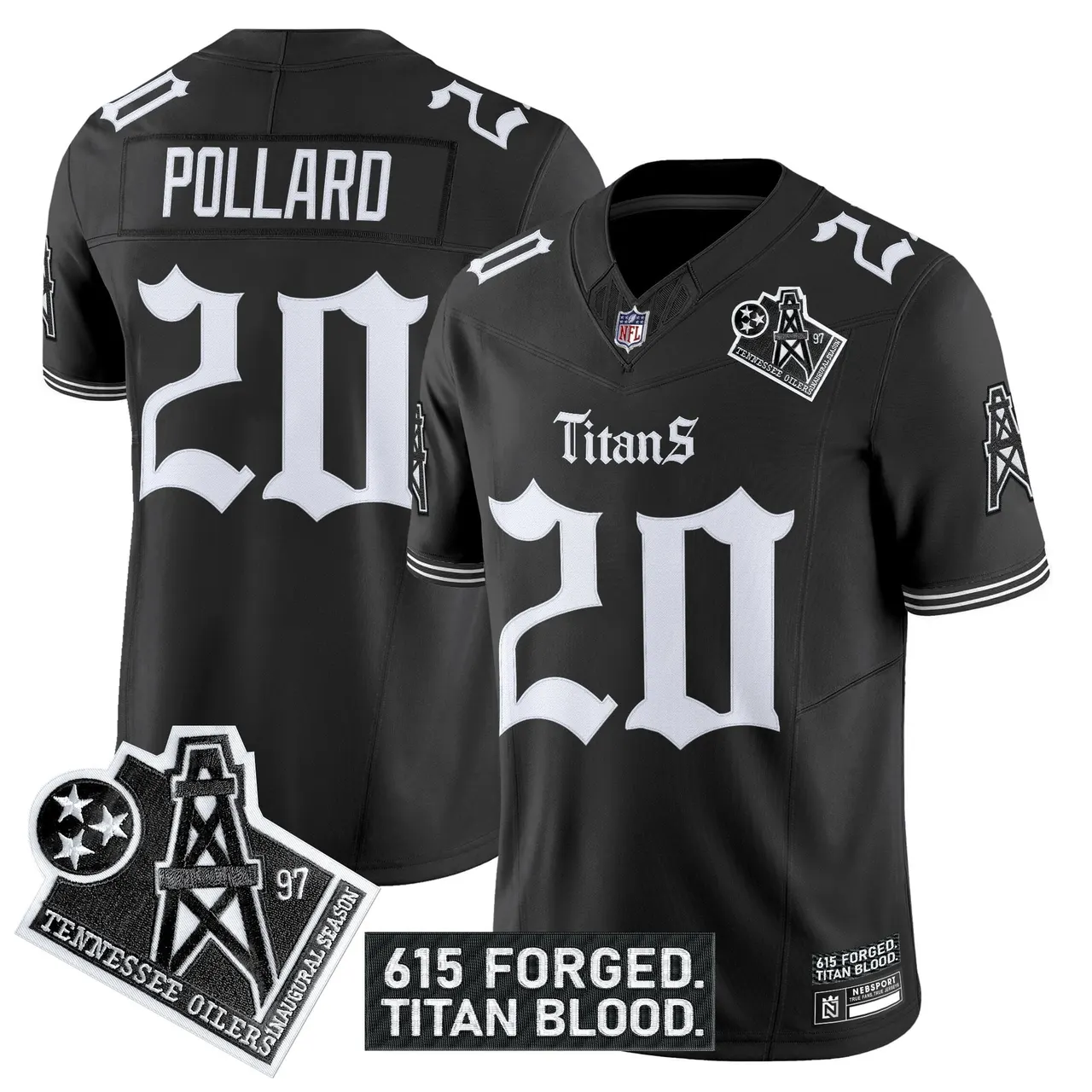Gothic Shadows Drop' Tennessee Titans Nike Vapor Limited Stitched Jersey - Black - Image 5