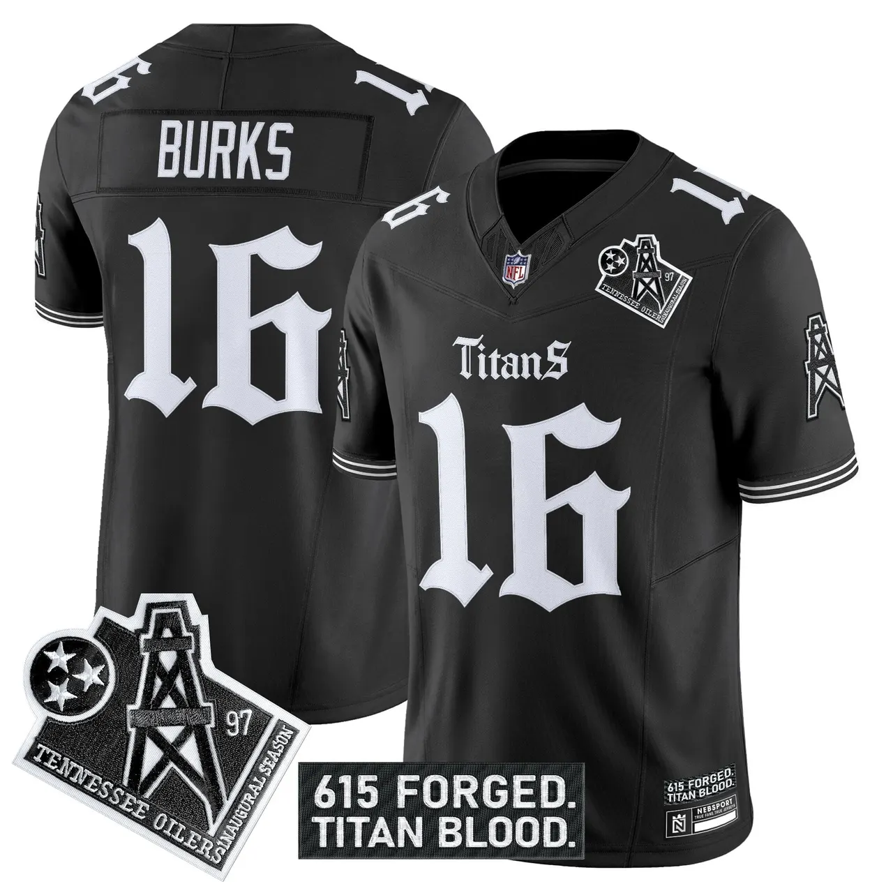 Gothic Shadows Drop' Tennessee Titans Nike Vapor Limited Stitched Jersey - Black - Image 7