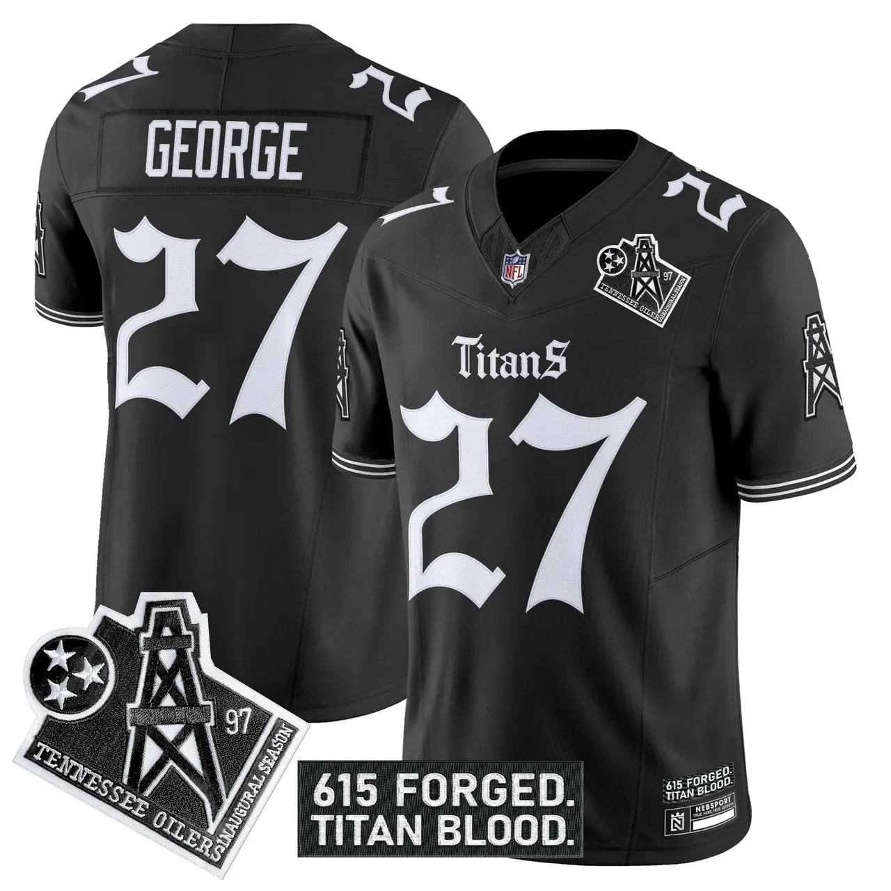 Gothic Shadows Drop' Tennessee Titans Nike Vapor Limited Stitched Jersey - Black - Image 10