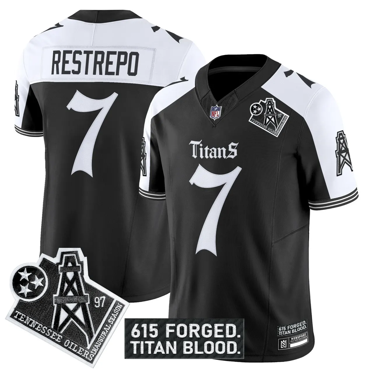 Gothic Shadows Drop' Tennessee Titans Nike Vapor Limited Stitched Jersey - Black - Image 23