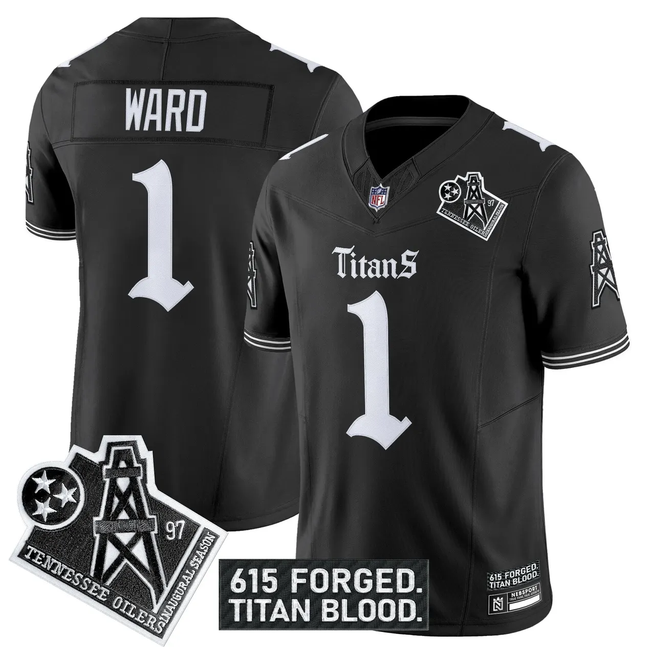 Gothic Shadows Drop' Tennessee Titans Nike Vapor Limited Stitched Jersey - Black