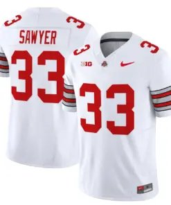 Nike 2025 Ohio State Buckeyes 'Heritage Stripe' Vapor Limited Stitched Jersey - White - Image 9