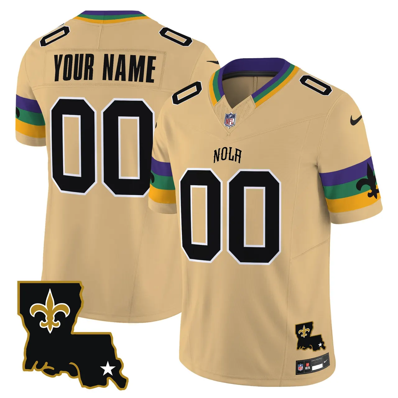 New Orleans Saints Nike 2025 Vapor Custom Limited Stitched Jersey - White - Image 3