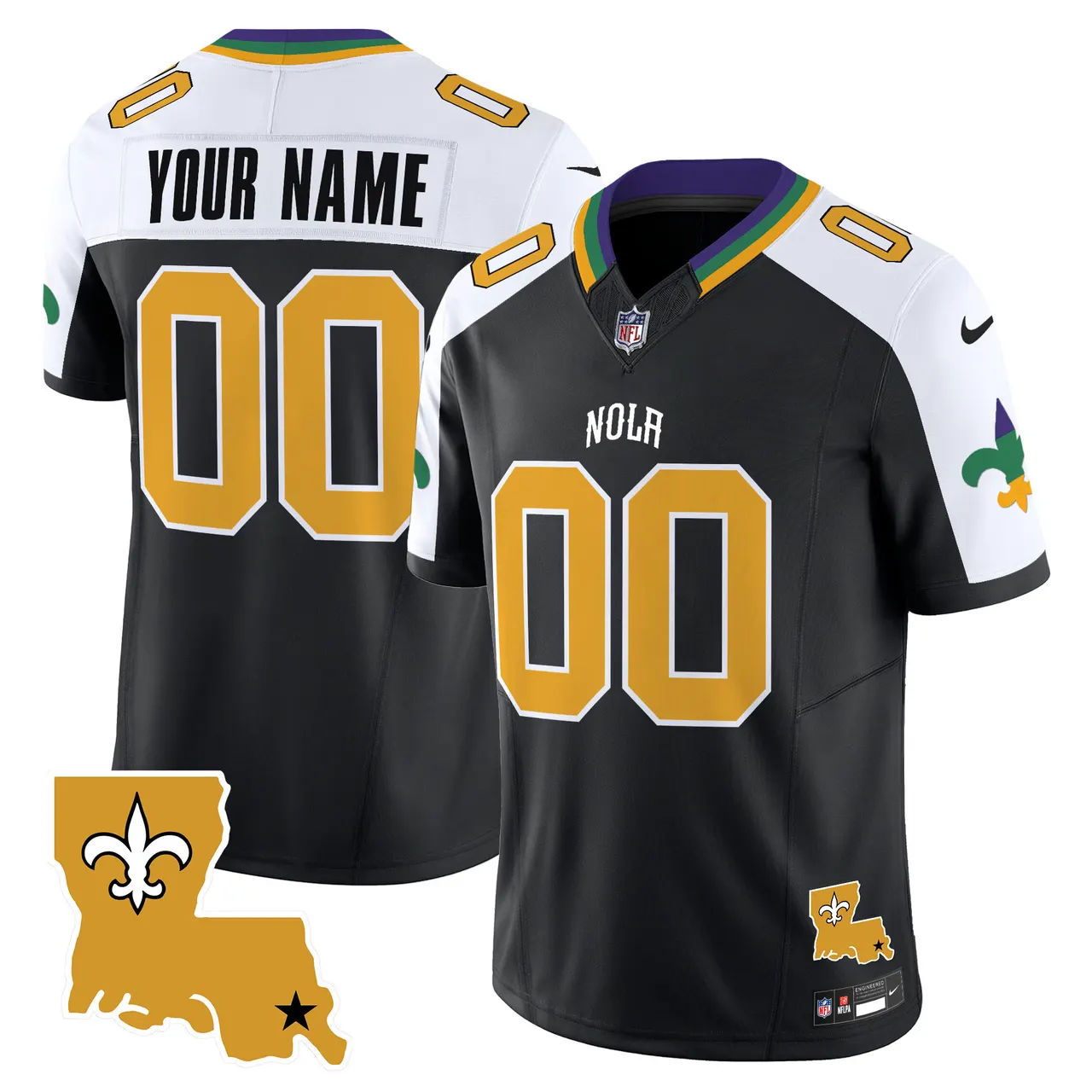 New Orleans Saints Nike 2025 Vapor Custom Limited Stitched Jersey - White - Image 4